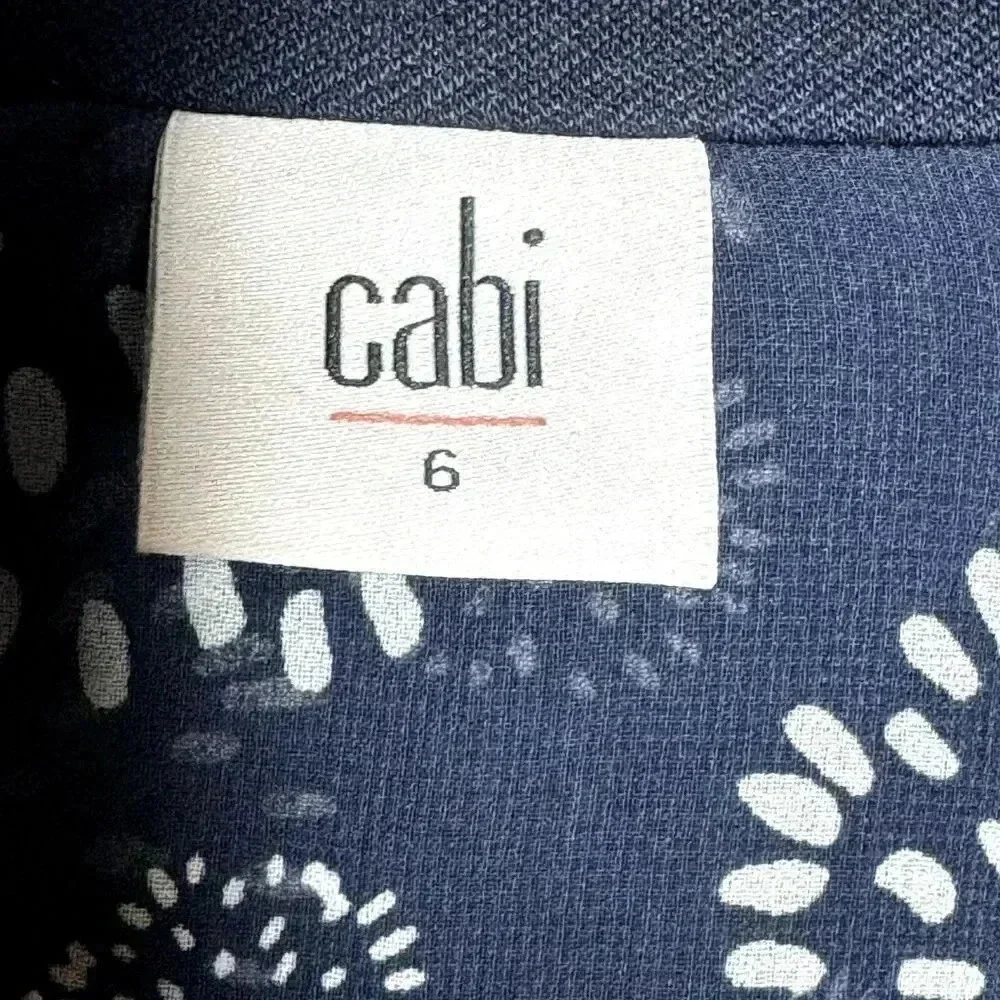 CAbi Navy Preppy Blazer Women’s Size 6 Yacht Club Nautical Gold Buttons